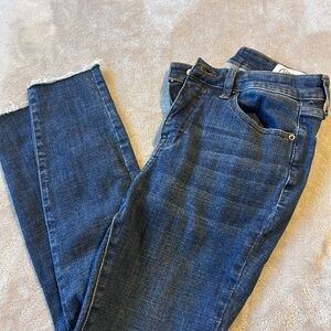 Women's Skinny Jeans in Dark Blue Stretch Denim